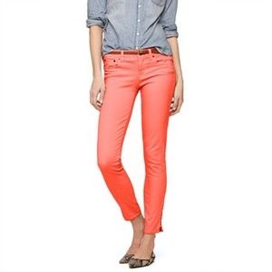 J Crew Pants Coral Orange Toothpick Jeans size  27